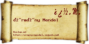 Örmény Mendel névjegykártya